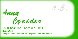 anna czeider business card